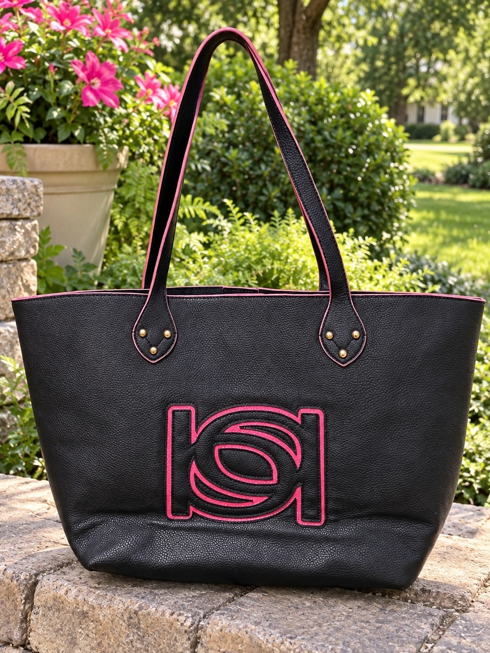 Bebe Tote Bag with Pink Trim and Logo